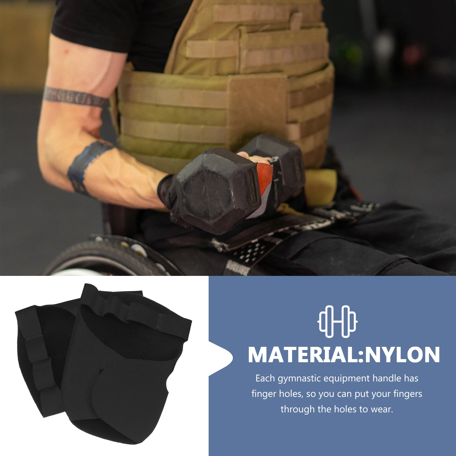 

Weightlifting Gloves Gym Palm Pads Protective Non-slip Non-slipping Accessories Men Nylon Grip Strap Protectors