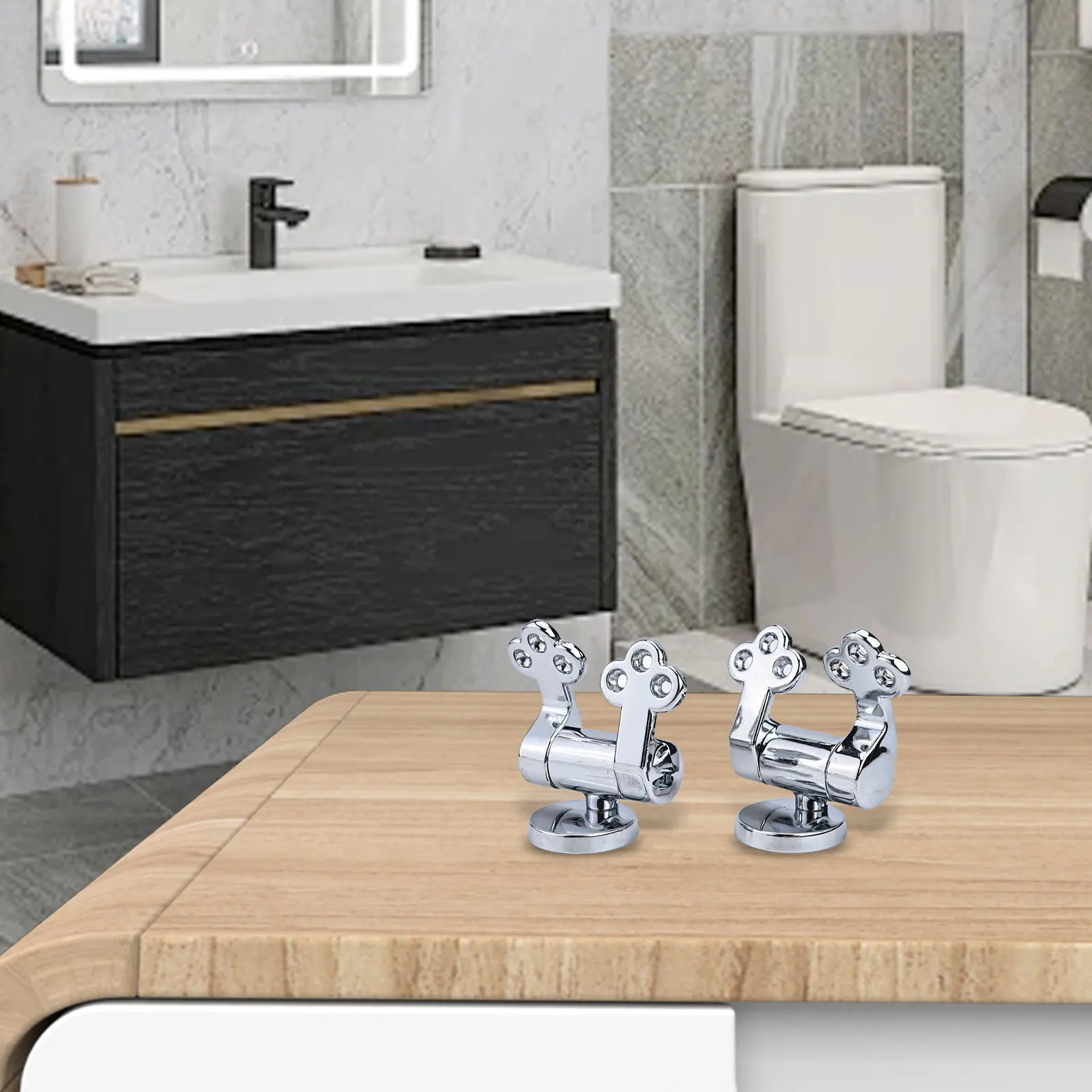 Chrome-plated Toilet Hinge Plum-shaped Zinc Alloy Hinge For Public Restrooms Size As Shown In The Figure Sturdy Structure