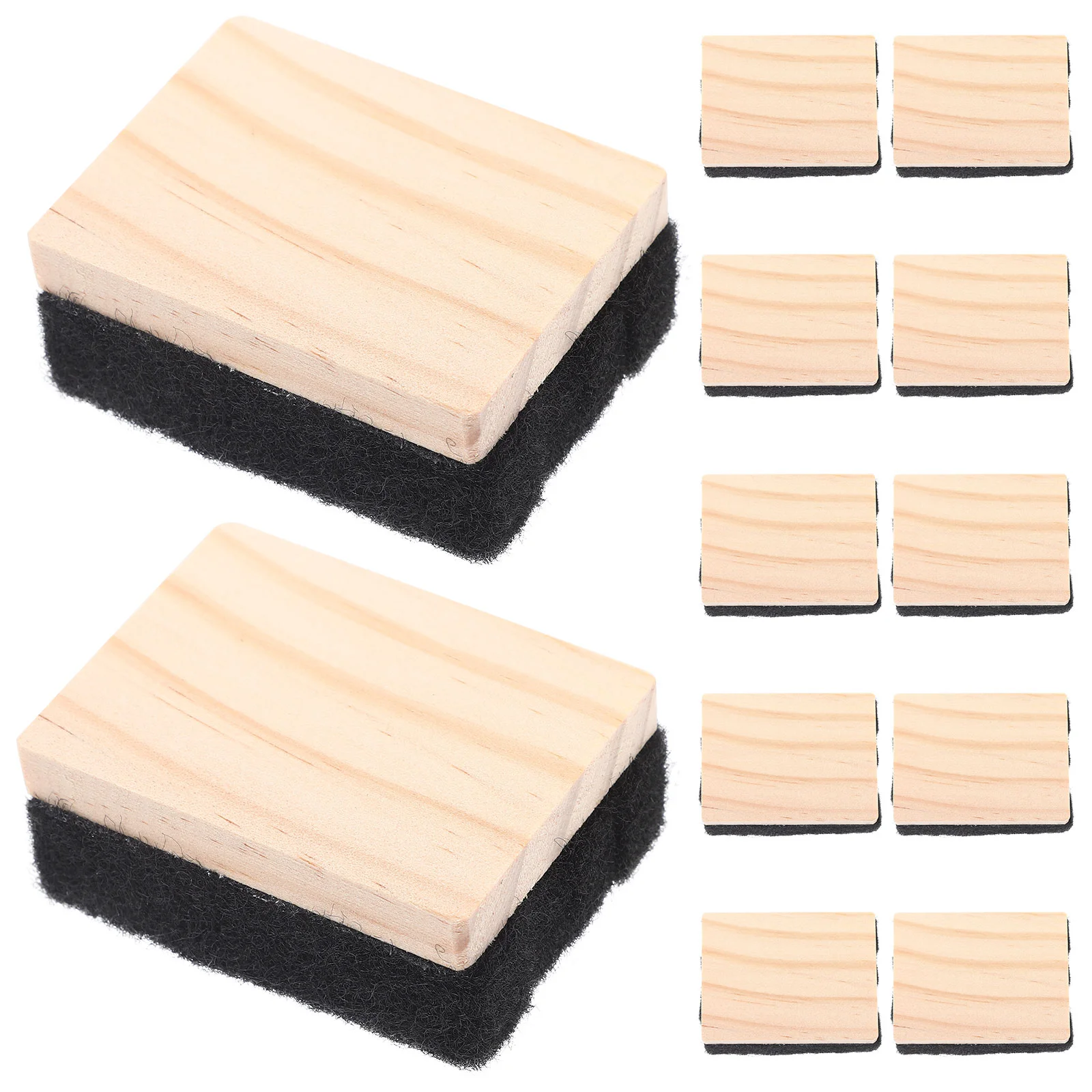 

12 Pcs Mini Blackboard Eraser Chalk Pens Dry Erasers for Whiteboard Whiteboards Kids Wooden