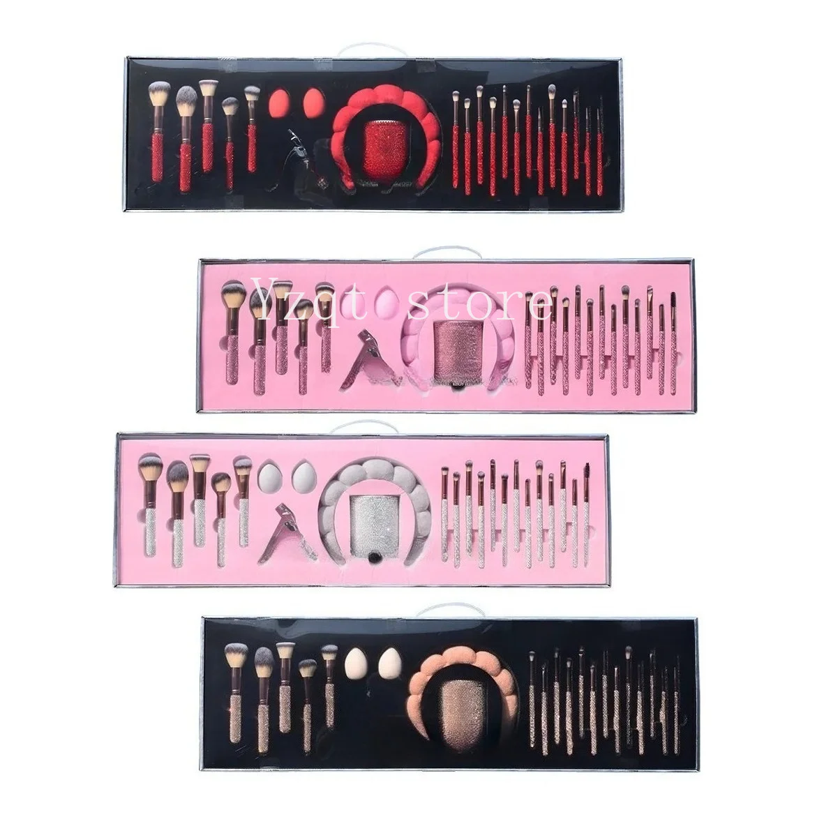 Cross-border new products 18 diamond-set makeup brushes, diamond barrels, headbands, eyelash clips, full set of beauty tools