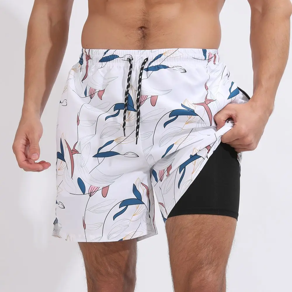 Men's Fashion Printed Quick-Drying Shorts Summer Casual Shorts New Multifunctional Sports Double Layer Shorts S-2XL