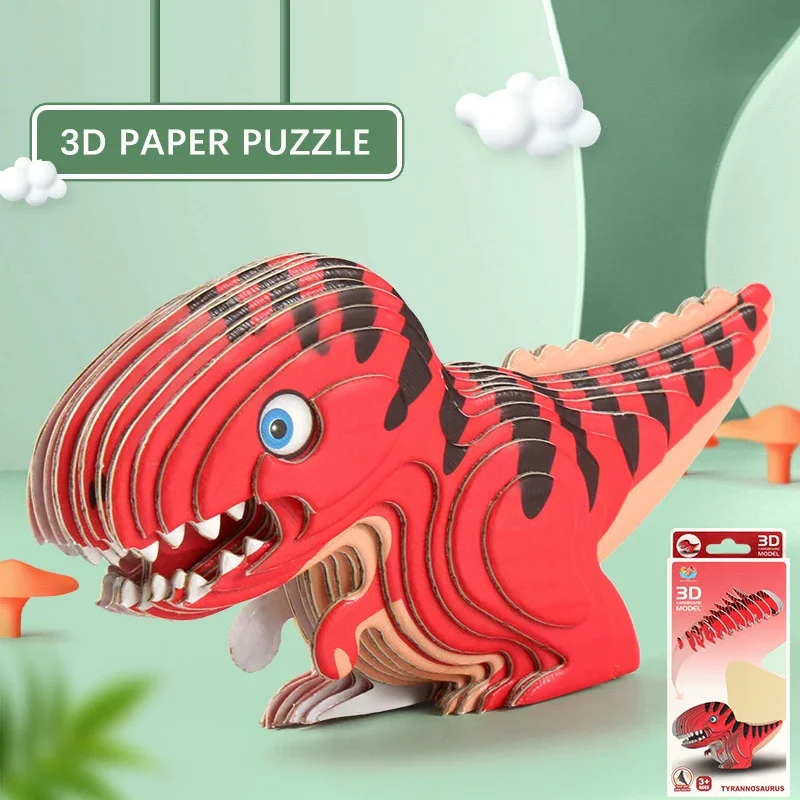 

Tyrannosaurus rex 3D Paper Puzzle For Kids Educational Montessori Toys Funny DIY Manual Assembly Three-dimensional Model Toy