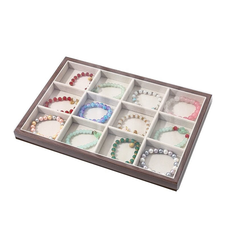 Black Walnut Pattern Jewelry Display Jewelry Storage Tray Earrings Necklaces Bracelets High-end luxury Party Simple gifts Women