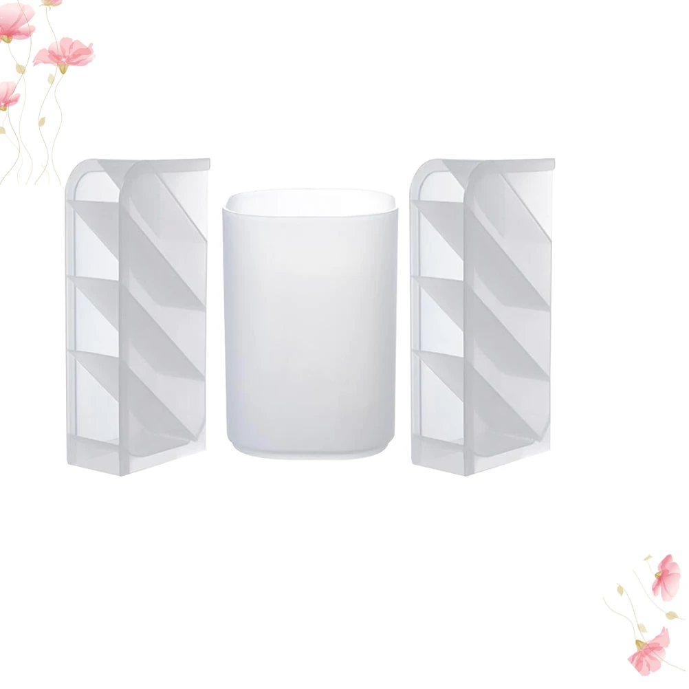 3 Pcs Storage Box Tabletop Organizer Desktop Pen Holder Stationery Case