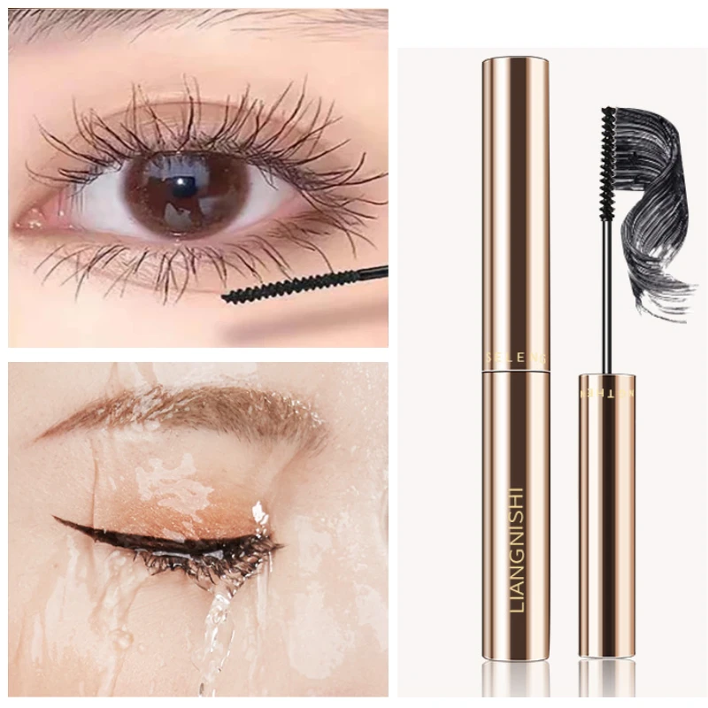 Silk Fiber Matte Mascara Makeup Ultra-Fine Brush Lengthens Eyelashes Waterproof Fast Dry Brown Black Curling Mascara Comestic