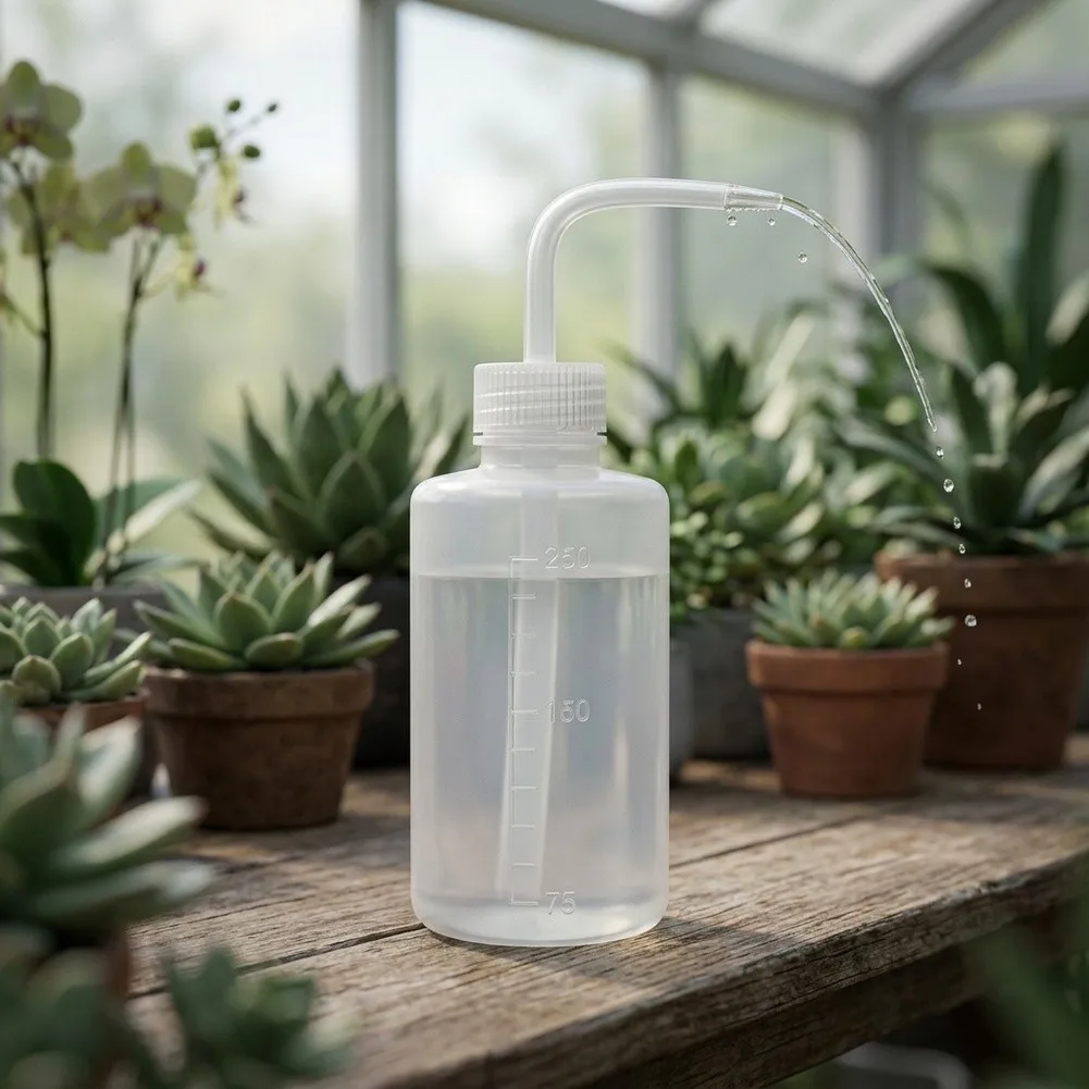 Plant Care Watering Bottle 250ml with Long Nozzle and Flexible Squeeze Design for Accurate Watering of Succulents