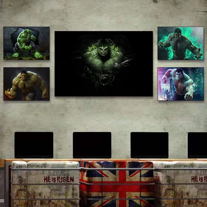 Superhero Hulk Canvas Paintings Marvel Avengers Posters and Prints Wall Art Pictures for Living Room Decor Home Decoration