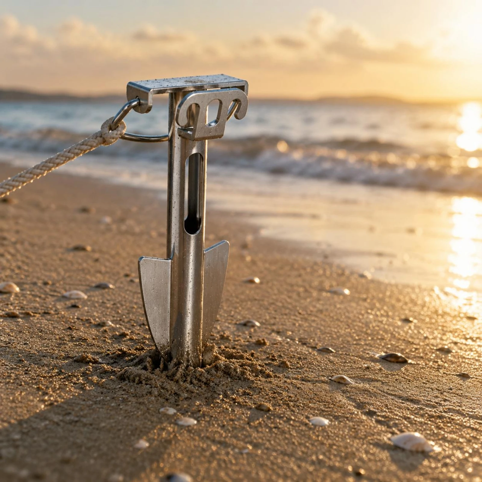 Stainless Steel Boat Sand Anchor Compact Windfest Shallow Water Anchor for Small Boats Dockside Holding Gear