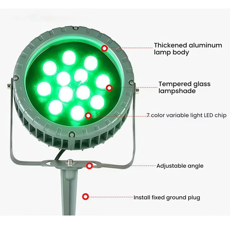

RGB LED Lamp Outdoor Exterior Wall Projector Lighting 9W 12W 18W AC220V Landscape Light Fixture for Tree Ground Lawn Gazebo Yard
