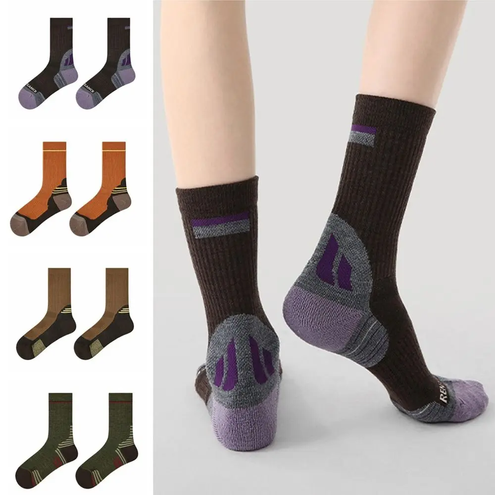 

Толстые дизайнерские носки для бега, износостойкие дышащие спортивные носки с высокой трубкой, теплые уличные походные носки для пешего туризма