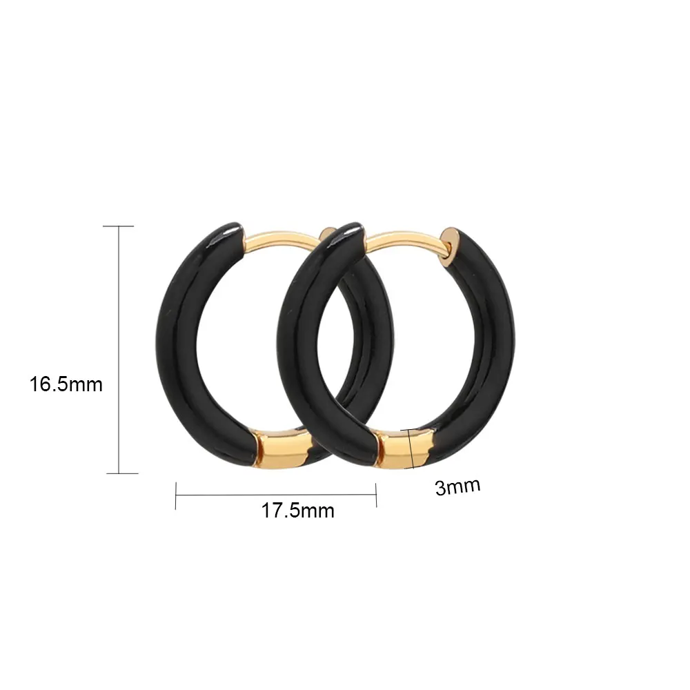1Pair Stainless Steel Colorful Enamel Geometry Hoop Earrings Piercing Earrings for Women Charm Earrings Jewelry Gifts Wholesale