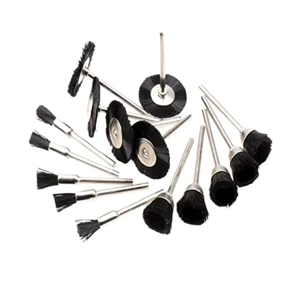 

Mini Abrasive Wheel Brushes - 1/8 Inch Shank Assorted Shape Nylon Brush Wheel for Rotary Tool