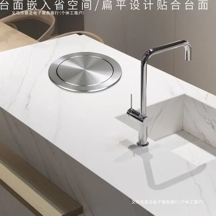 Countertop recessed stainless steel trash can lid trash can flap lid single buy shake lid bathroom sink no