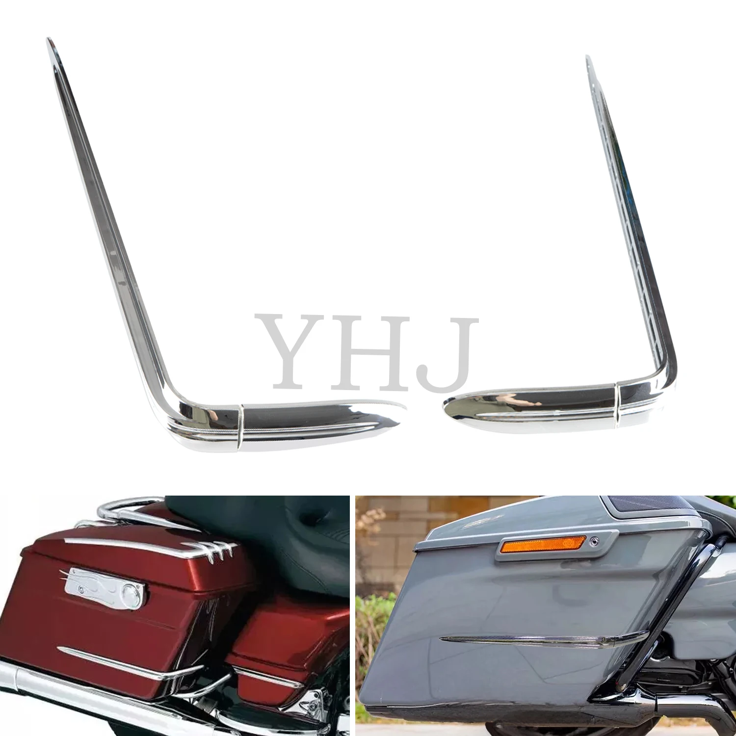 

Motorcycle Saddlebag Lid Accent For Harley Touring Electra Street Road Glide Road King FLHX FLHR 1993-2013 ABS Plastic Chrome