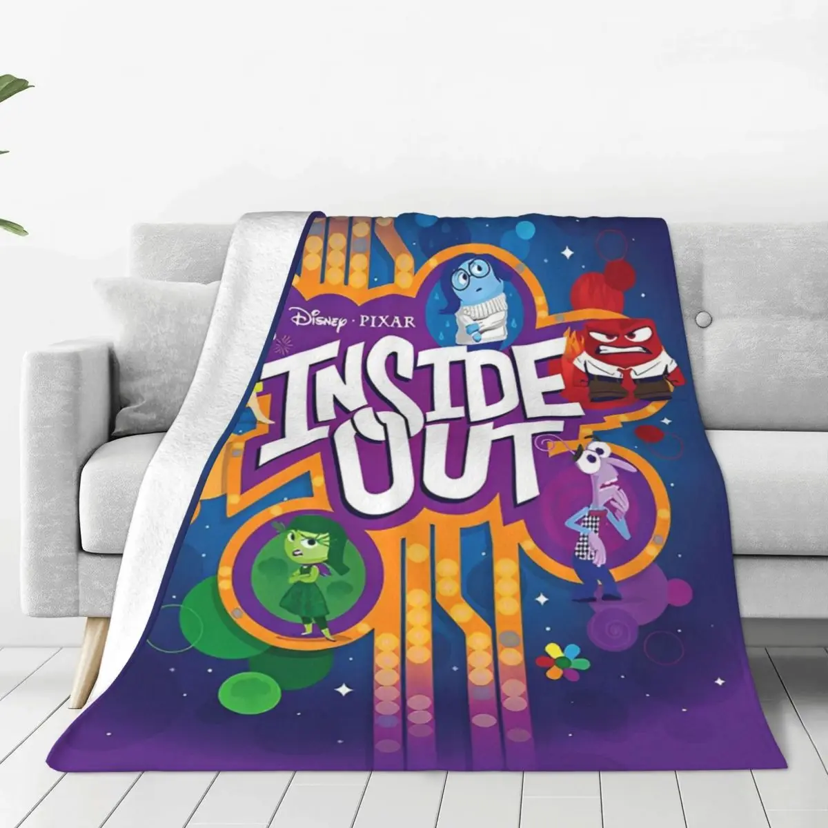 Inside Out Emotions Group Blankets Cartoon Anime Wool Throw Blanket Bed Sofa Decoration Soft Warm Bedsprea