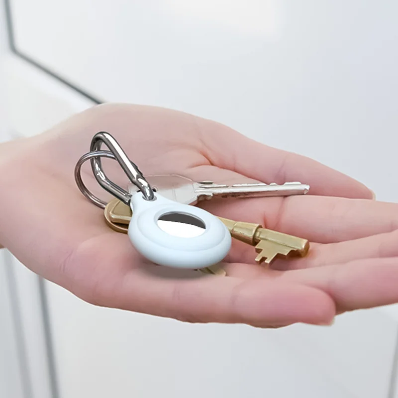 Anti-Lost Keychain Silicone Case for Apple Airtag Dog Tracking Locator Device Portable Protective Cover with Key Buckle