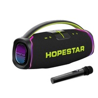 Hopestar Outdoor Portable Subwoofer Wireless Speaker A65 Bluetooth Speaker Connectivity Parties With Handle Colorful Light