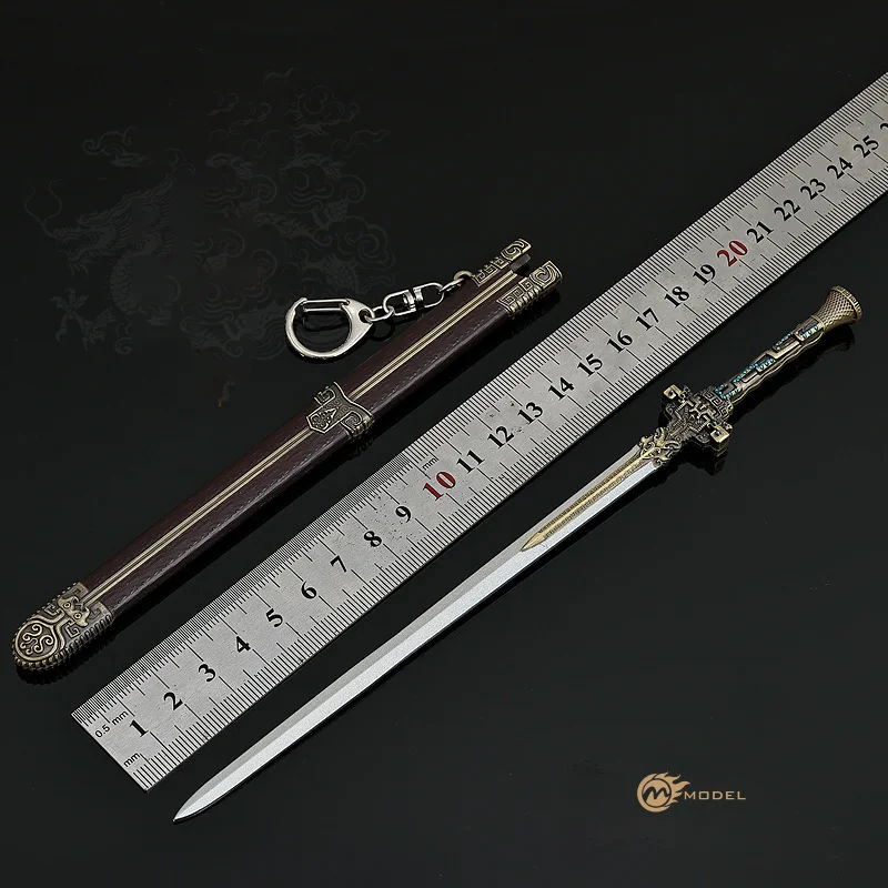 Periféricos de película FEUD de 22cm, espada Bai Jiu Si Qiyue totalmente de Metal con vaina, modelo de cuchillo, espada de juguete, colección de adornos artesanales Katana