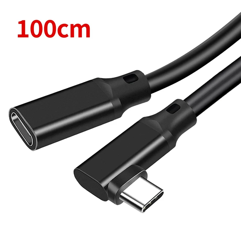 ABGN USB-C Extension Cable 90 Degree Elbow USB 3.2 Gen2, PD 100W, 20Gbps Data Transfer For Monitor Casting,VR 1M