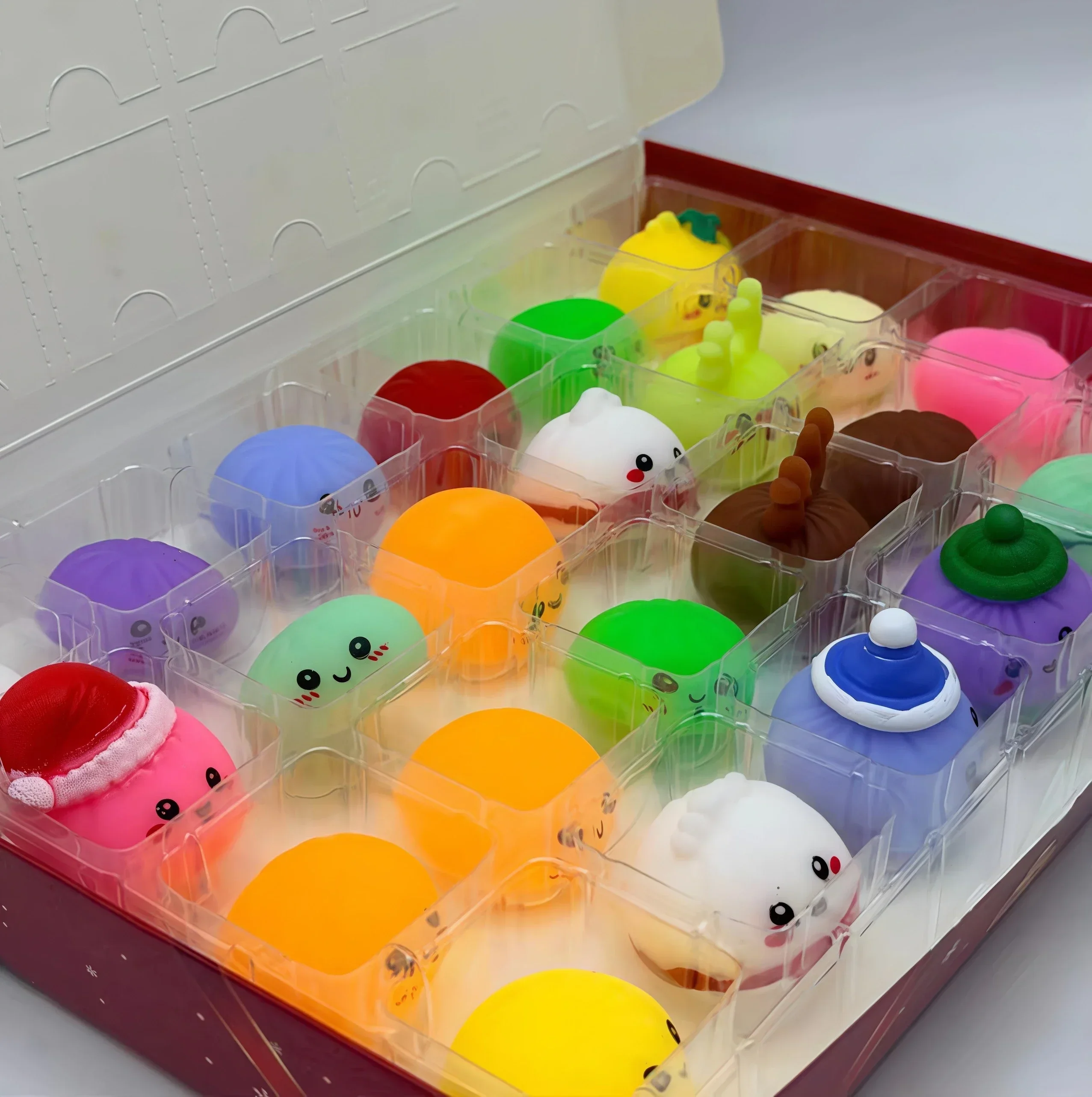2026 New Christmas Dumpling Squishies Advent Calendar 24 Days Countdown，Happy Stress Relief Blind Box Surprises Christmas Gifts.