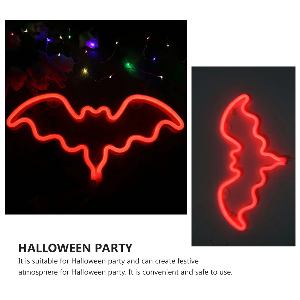 1 pz Halloween Led Bat Neon Alimentato tramite USB Decorativo Risparmio Bat Light Party Bar Halloween Decor Light
