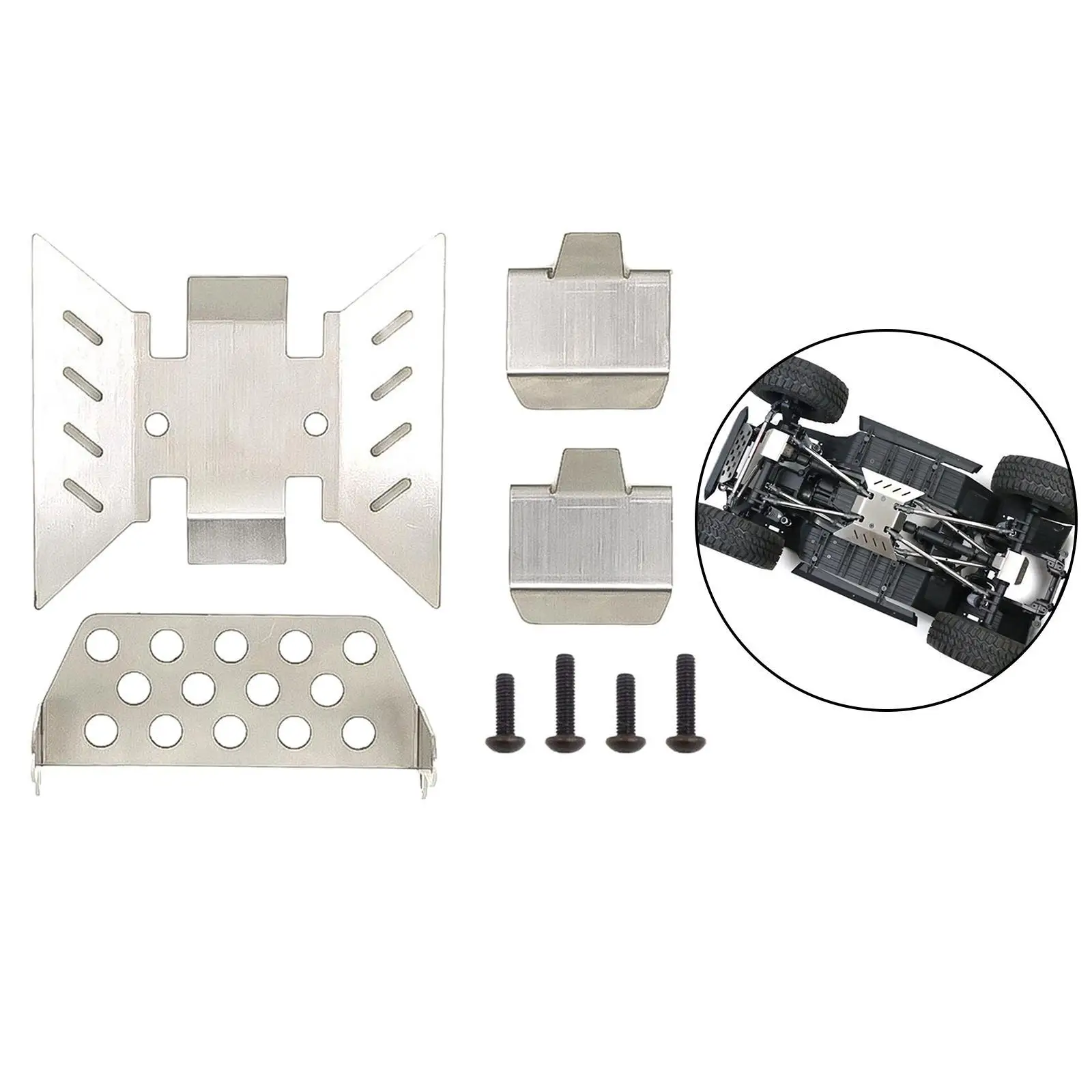 Metal Chassis Guard Body Protector Axle Guard Set for Axial AXI03007 RC Crawler DIY Upgrade Accessories