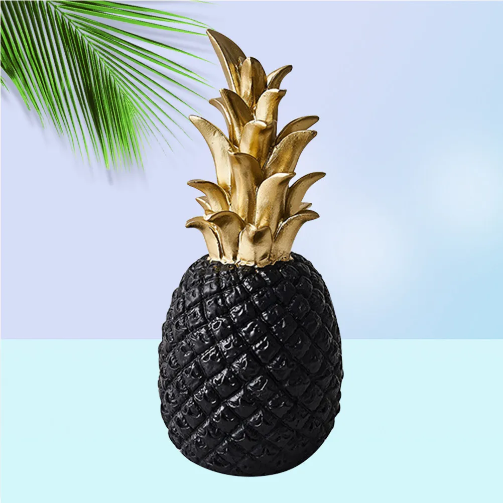 Creative Modern Resin Pineapple Decoration Black Small Rustic Desktop Ornament Wedding Reception Home Gift Decor
