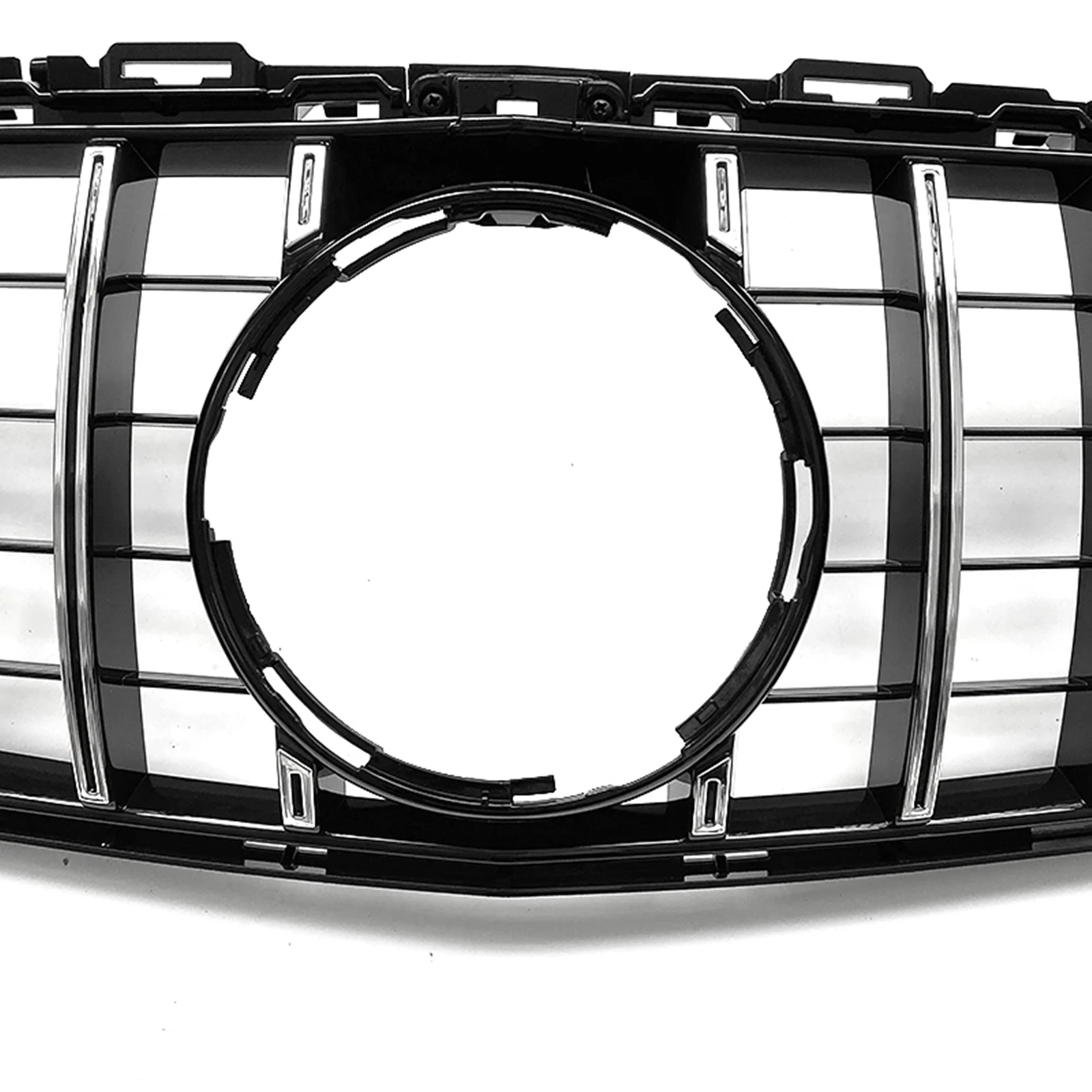 

GT Style Front Grille Black/Silver Car Upper Bumper Hood Mesh Racing Grill Grid For Mercedes Benz W205 C63 C63S AMG 2015-2018