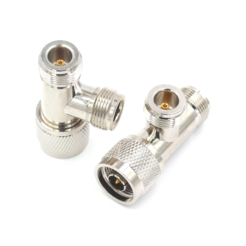 1PCS N-KJK RF Coaxial Connector N-Type Three-Way Feeder Adapter One Male Two Female
