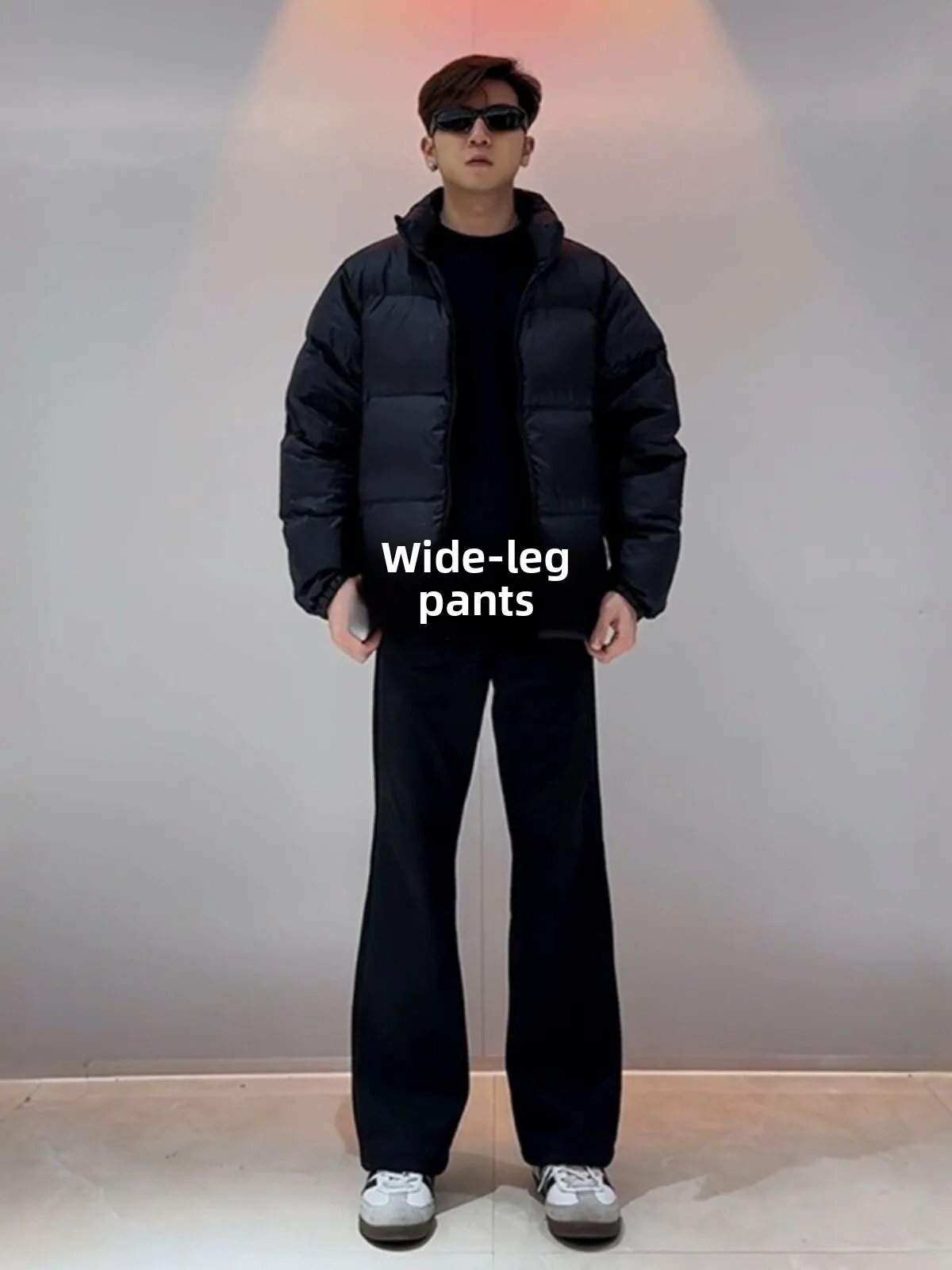 

Black Cleanfit Bent Knife Semi-Elastic Men's West Pants Heavy Straight Tube High-Looking Micro Flared Drapey Suit Pants