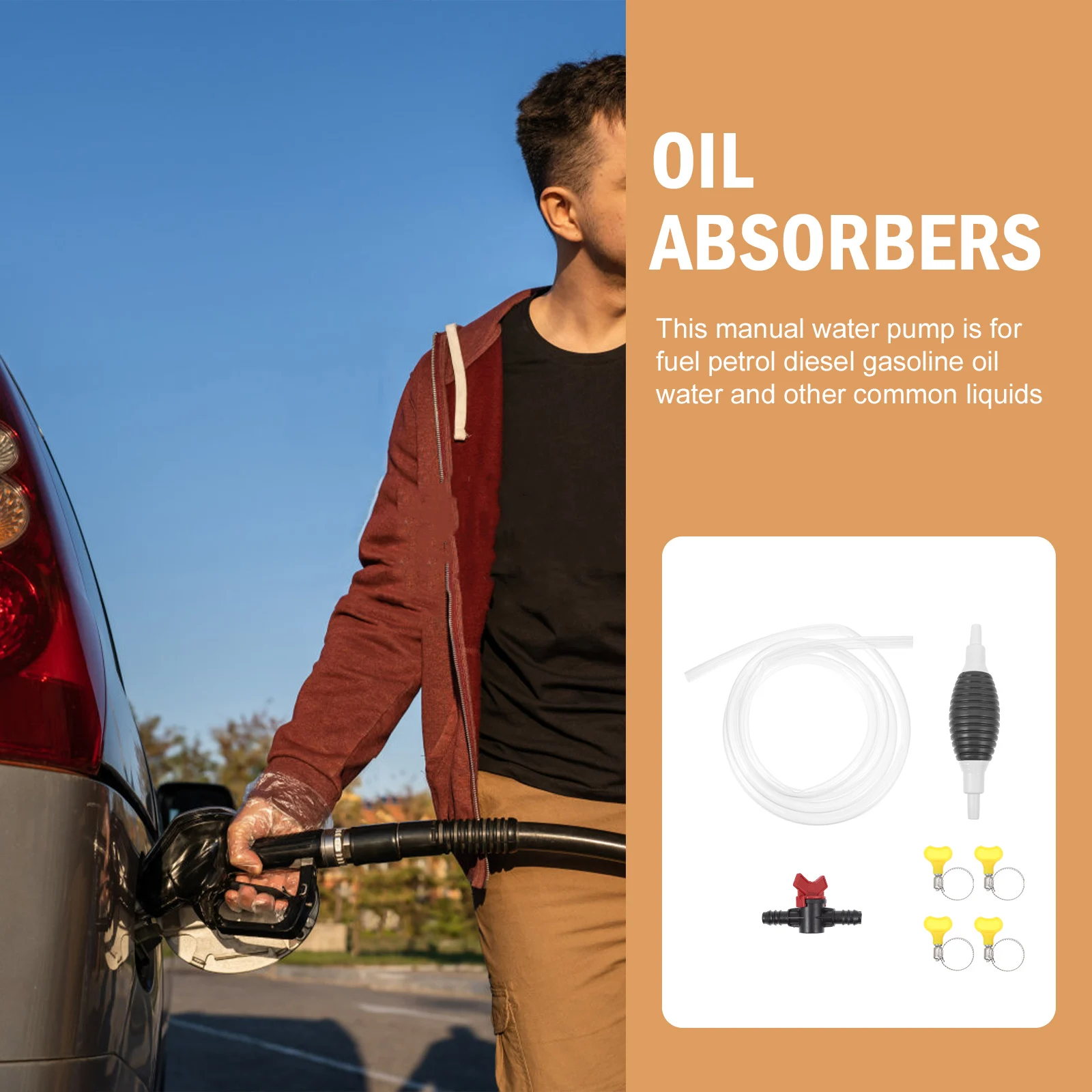 

Oil Pump Set Siphon Car Petrol Pumps Gasoline Hand Automotive Parts Transfer Pipe Manual Water Pump Durable Thickened Sphere