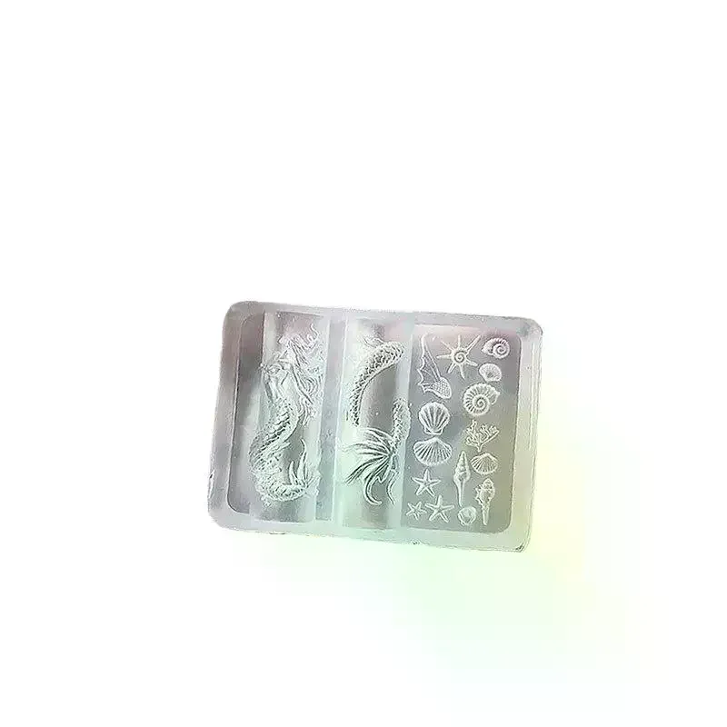 Ocean Series 3D Silicone Nail Mold Mermaid Starfish Shell Nails Art Carving Templates Manicure Design Tool DIY Nail Art Decor