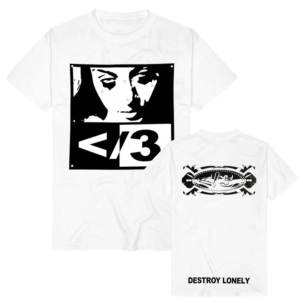 Футболка Destroy Lonely 2026 с принтом Girl Print Tour, хип-хоп, скейт-стритвир, хлопковая футболка с круглым вырезом, мягкая, из чистого хлопка, для взрослых, женская и мужская