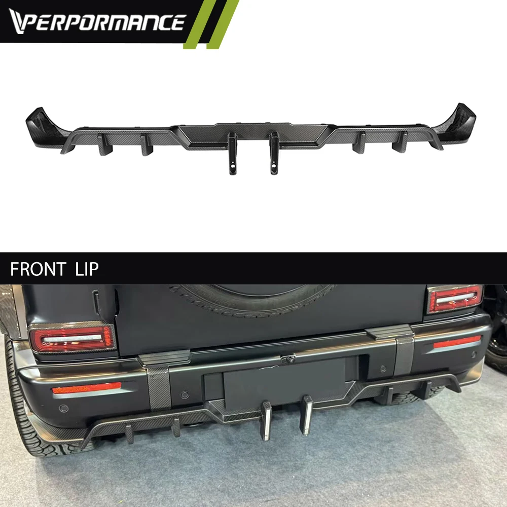 

New Dry Carbon Rear Diffuser with LED Body Parts G Class W465 G63 2025y High Quality Back Spoiler Tail Diffuser Rear Lip