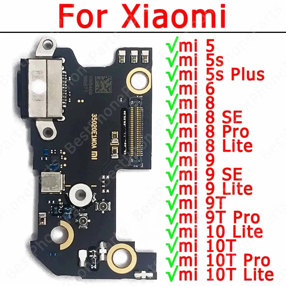 Charging Port For Xiaomi Mi 9T 9 SE 8 Lite 6 5 5S Plus 10T Pro 10 Charge Board Plate Usb Connector Pcb Dock Spare Parts