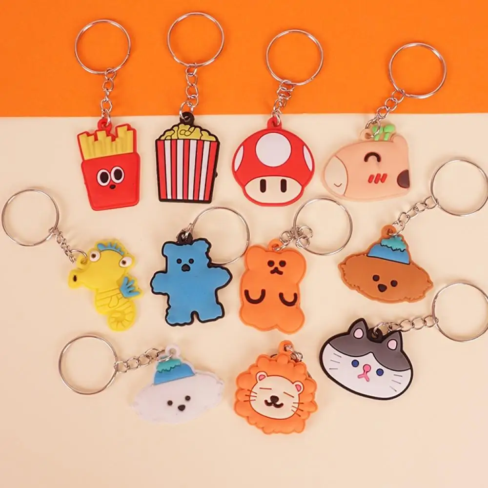 Cartoon keychain creative small gift silicone pendant keychain