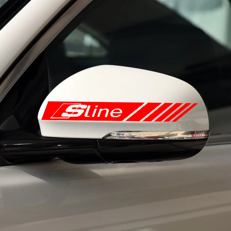 2PCS Car Side Mirror Sticker S Line Style Auto Rearview Mirror Decal For Audi B7 B5 B6 B8 B9 8P A3 A4 A5 A6 A7 A8 TT Q3 Q5 Q7 Q8 view 5