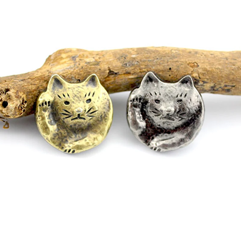 5X 22mm servet kedi tasarım Conchos Vintage dekorasyon çanta toka vida arka cüzdan toka DIY deri zanaat aksesuarları