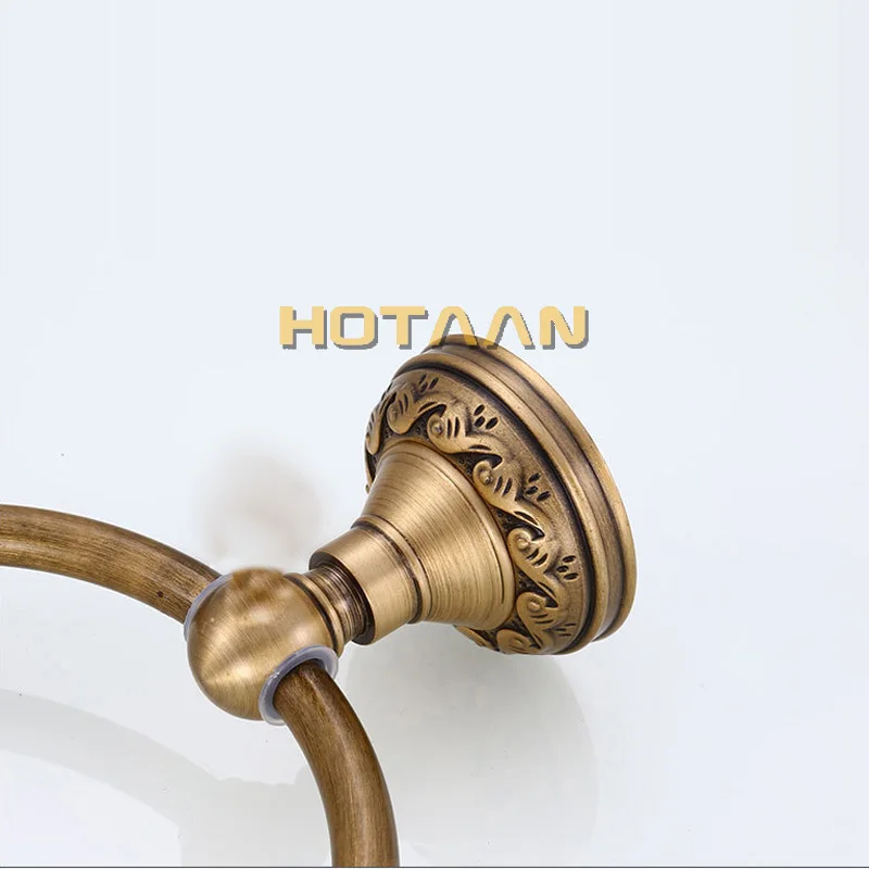 Bathroom Towel holder, Aluminium Wall Mounted Round Antique Brass Towel Ring Towel Holder Classic Bathroom Accessories