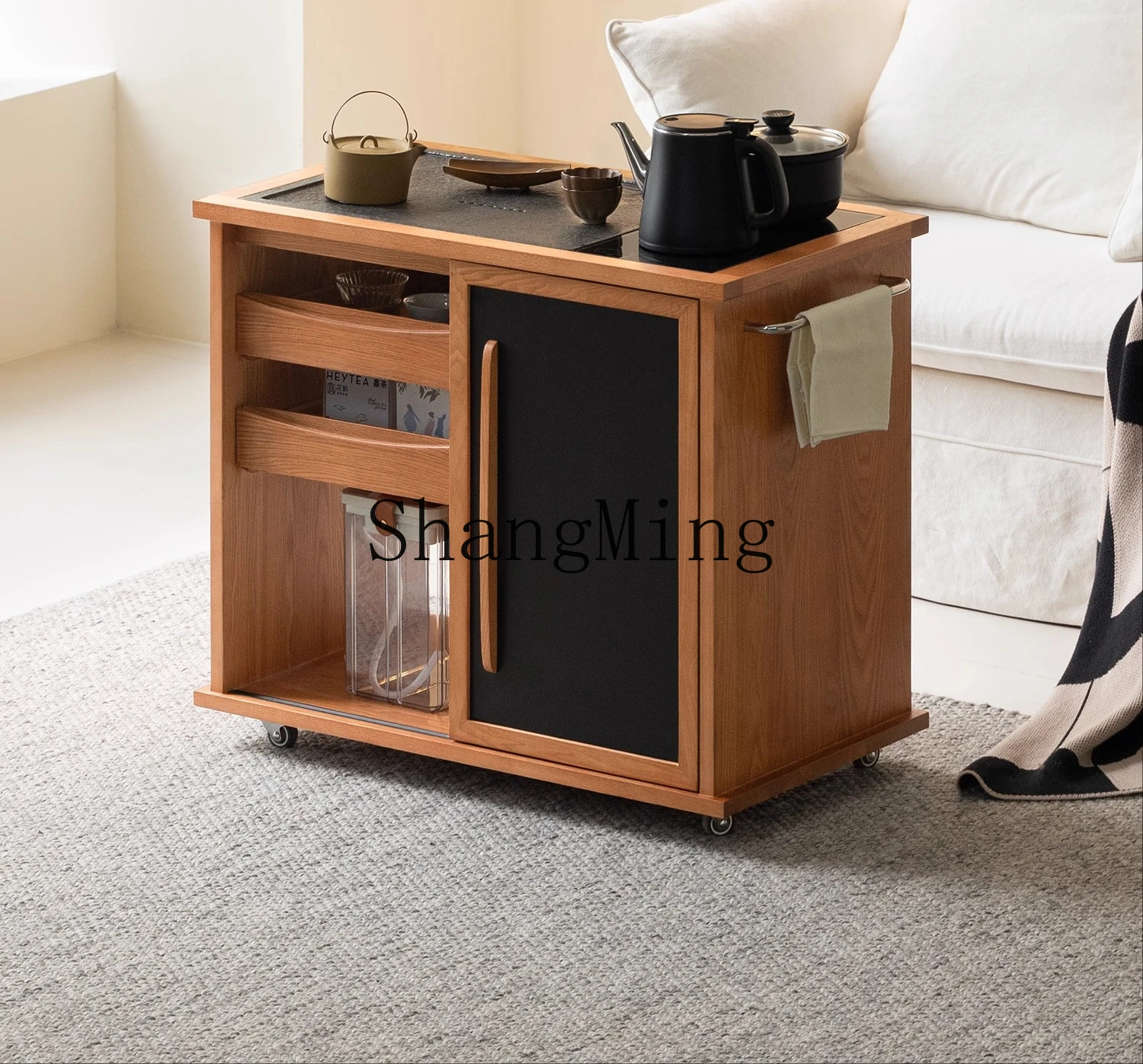 

CL coffee table living room household small apartment tea integrated solid wood tea table tea table