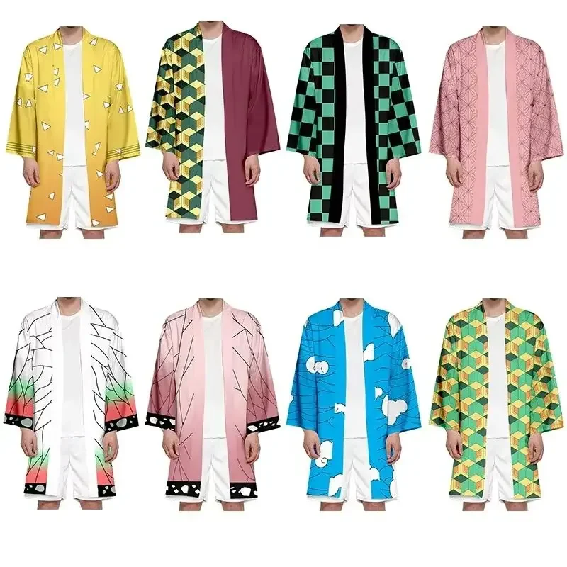 

Nezuko Kimetsu No Yaiba Anime Cosplay Costume Adult Unisex Extended Version 28 Styles Haori Yukata