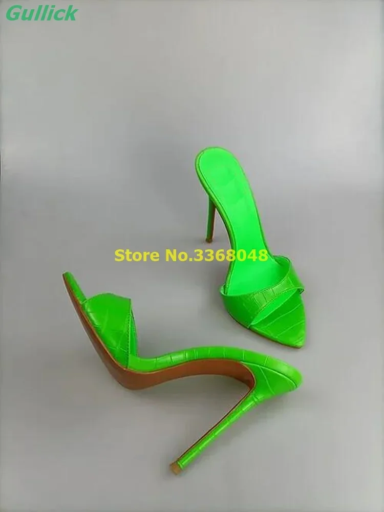 أحذية كريستال سوداء عالية الكعب مثير أشار تو كعب ستيليتو الانزلاق على موضة 2024 فستان النعال الشرائح الصيف الصلبة