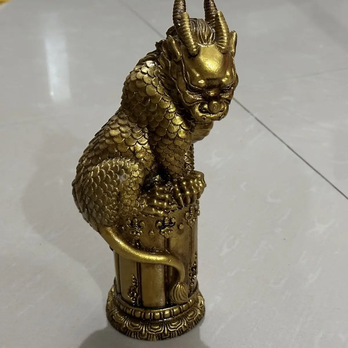 Brass Viper Water Kirin Living Room Study Office Ornament
