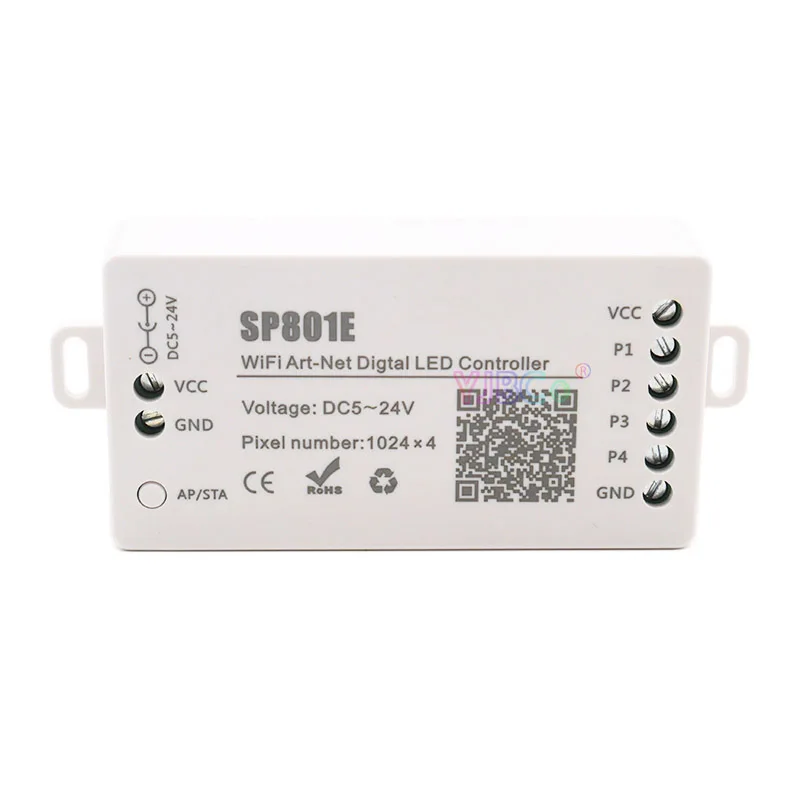 Ws2812b Led Strip Light Panel Art-Net Magic  Programmable Digital WiFi Led Matrix Pixel Controller Sp801e Bluetooth controller