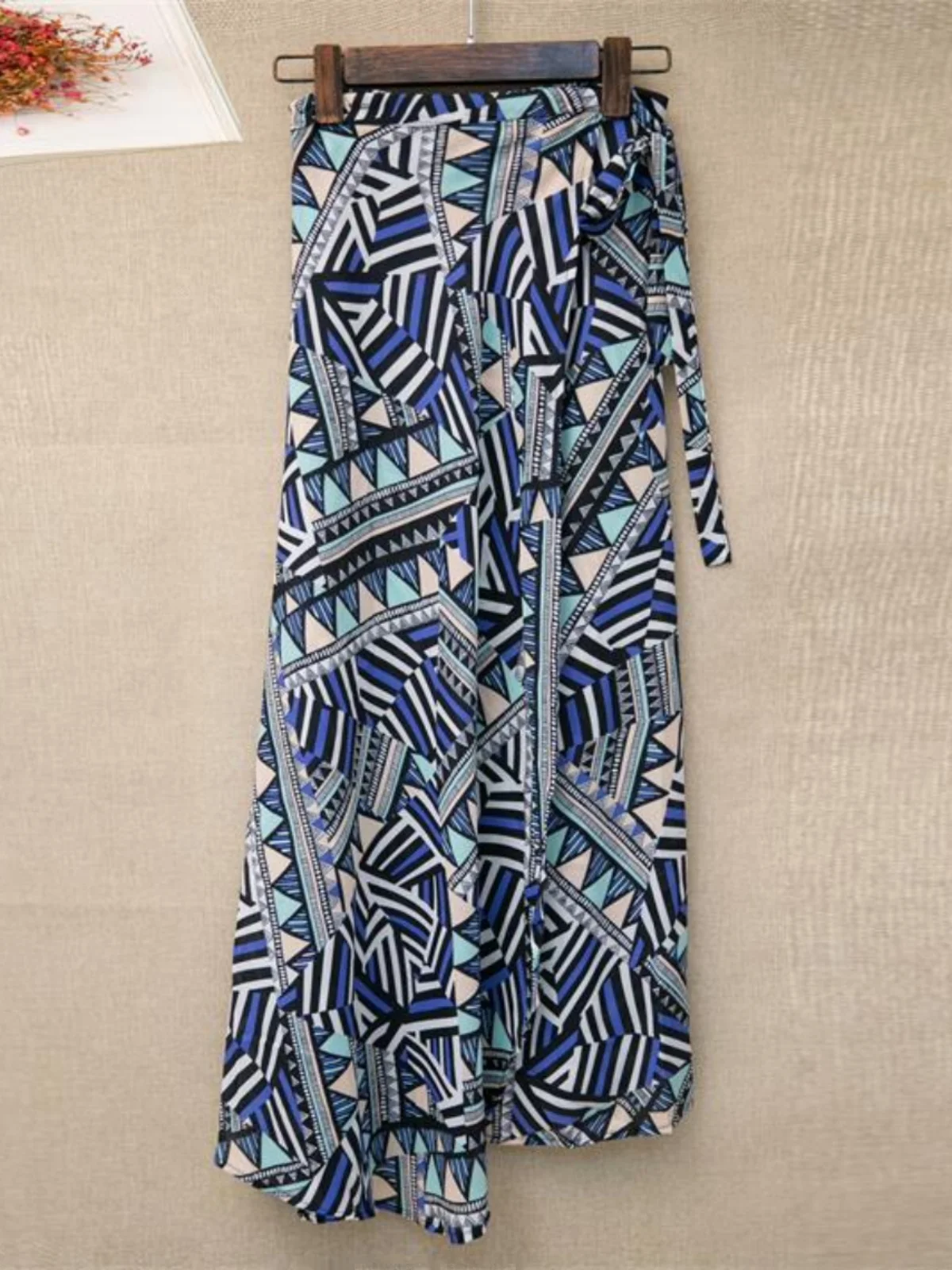 Vacation Style Women's Midi Skirt Beachside One-Piece Wrap Skirt Chiffon Floral Long Skirt High Waist A-Line Summer 2026