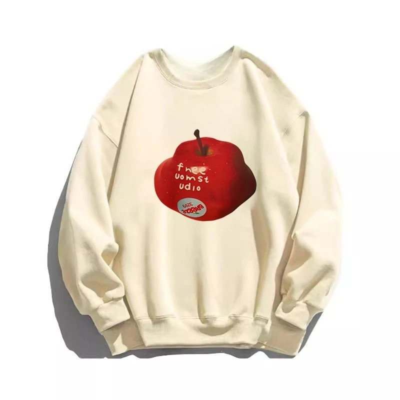 2025 جديد القطن الأمريكي كسول أبل مطبوعة هوديي 2025 الربيع والخريف الرجال والنساء الملابس البلوز هوديي