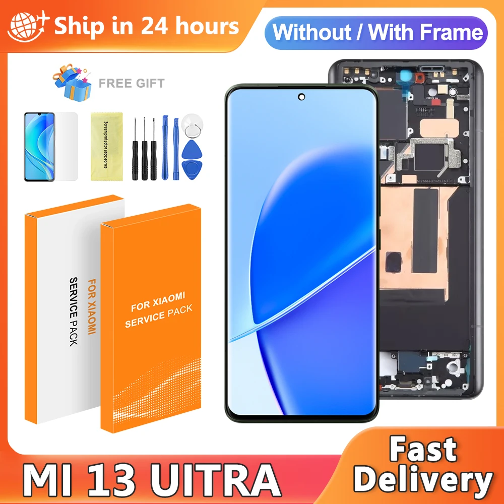 

Экран Mi13ultra для Xiaomi 13 Ultra, ЖК-дисплей, преобразователь сенсорного экрана в сборе для MI 13, ultra, замена экрана