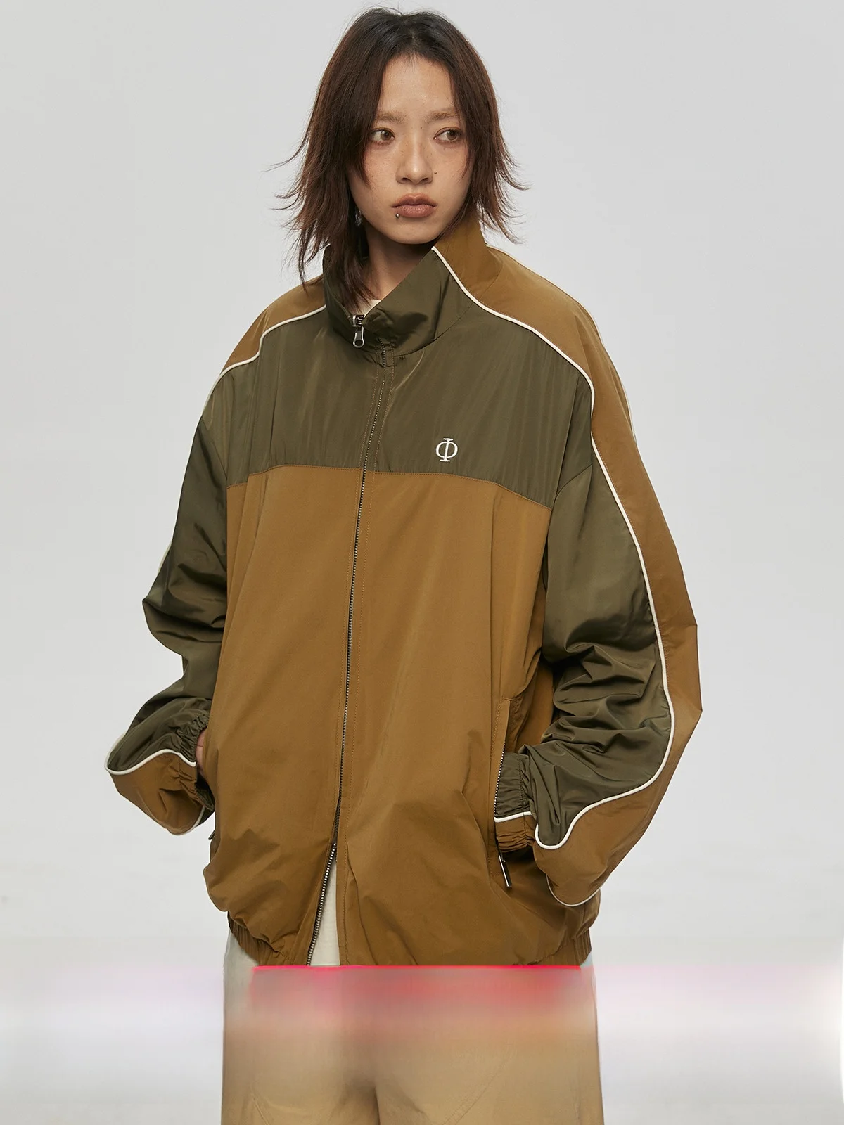 

Retro Contrast Color Functional ort Outdoor Sports Jaet Loose Casual Outerwear for Men And Women Youth ular Polyester ...