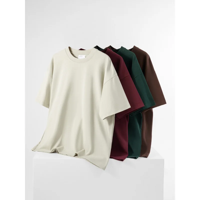 

GIOIOMen's High-Quality Pure Cotton T-Shirt，Solid Color for Spring and Summer300gHeavy Combed Cotton Loose CasualTT shirt