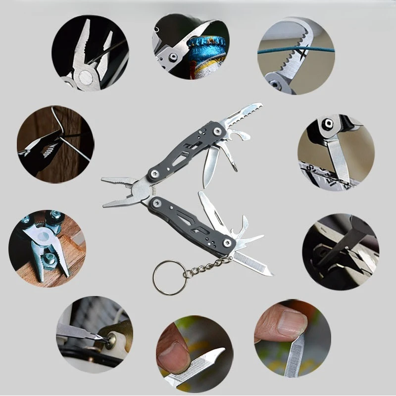 14‑in‑1 Mini Multi‑tool Pliers, Full Steel Folding Small Utility Pliers Portable Computer Repair Hand Tool